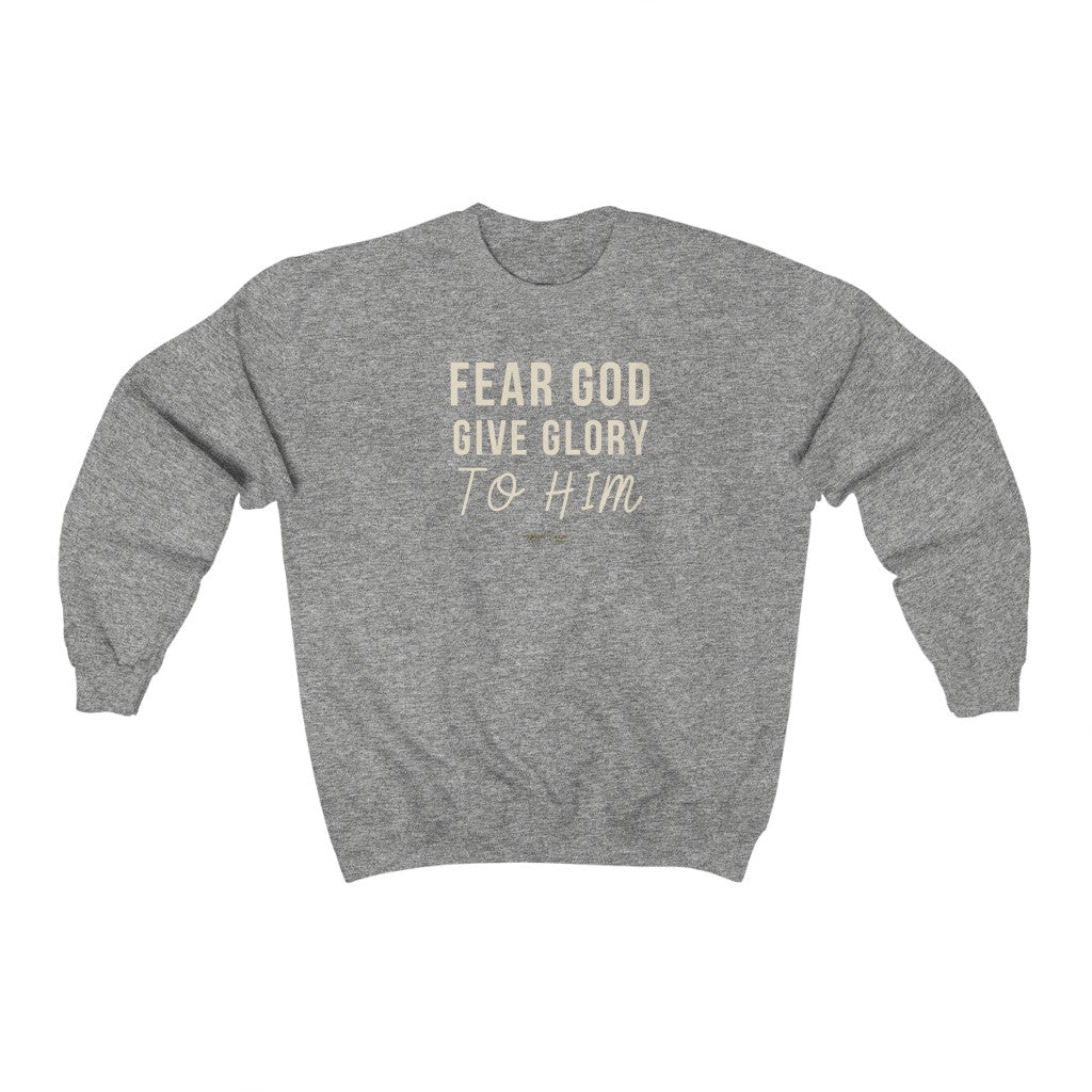 Fear God Give Glory to Him Unisex Heavy Blend™ Crewneck Sweatshirt