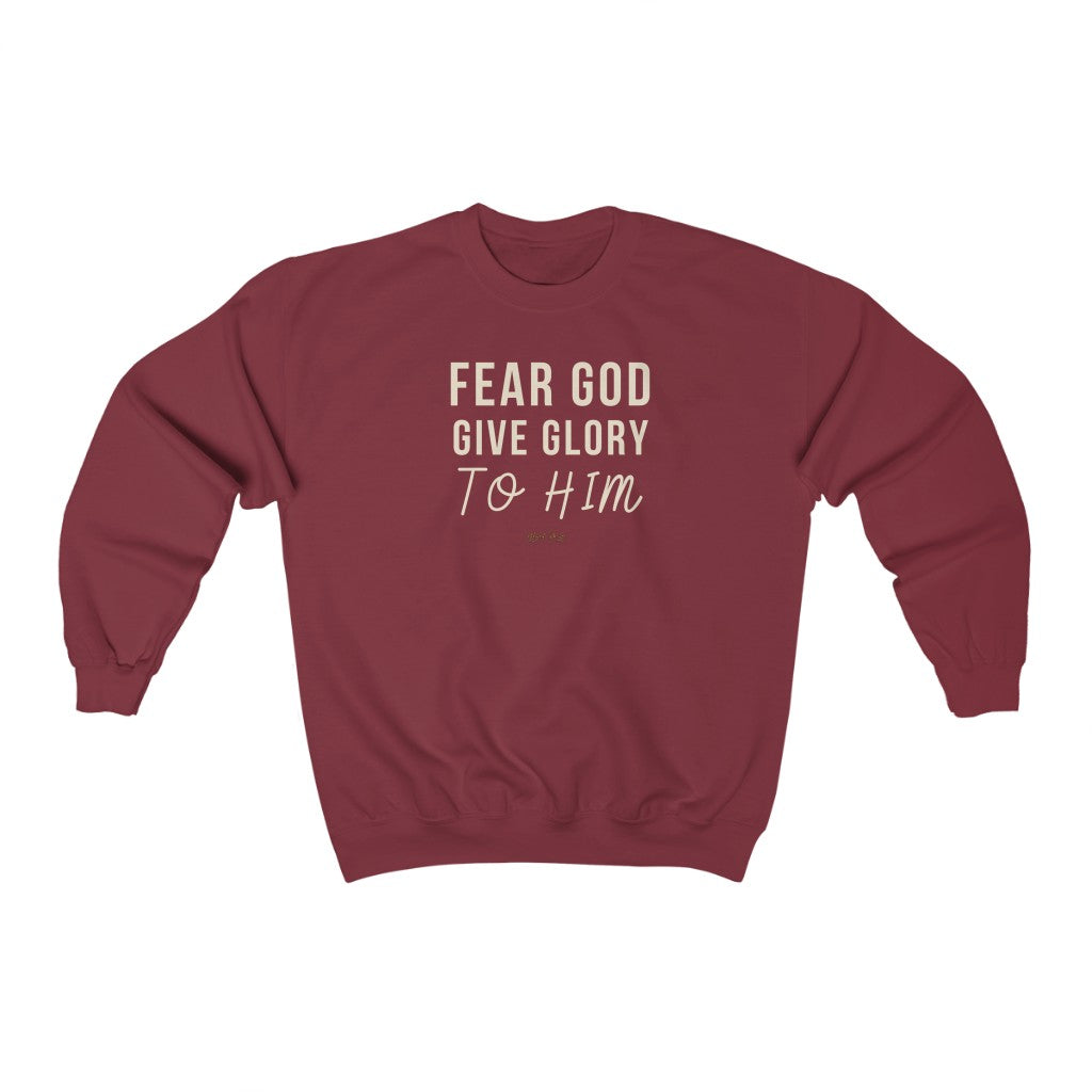 Fear God Give Glory to Him Unisex Heavy Blend™ Crewneck Sweatshirt