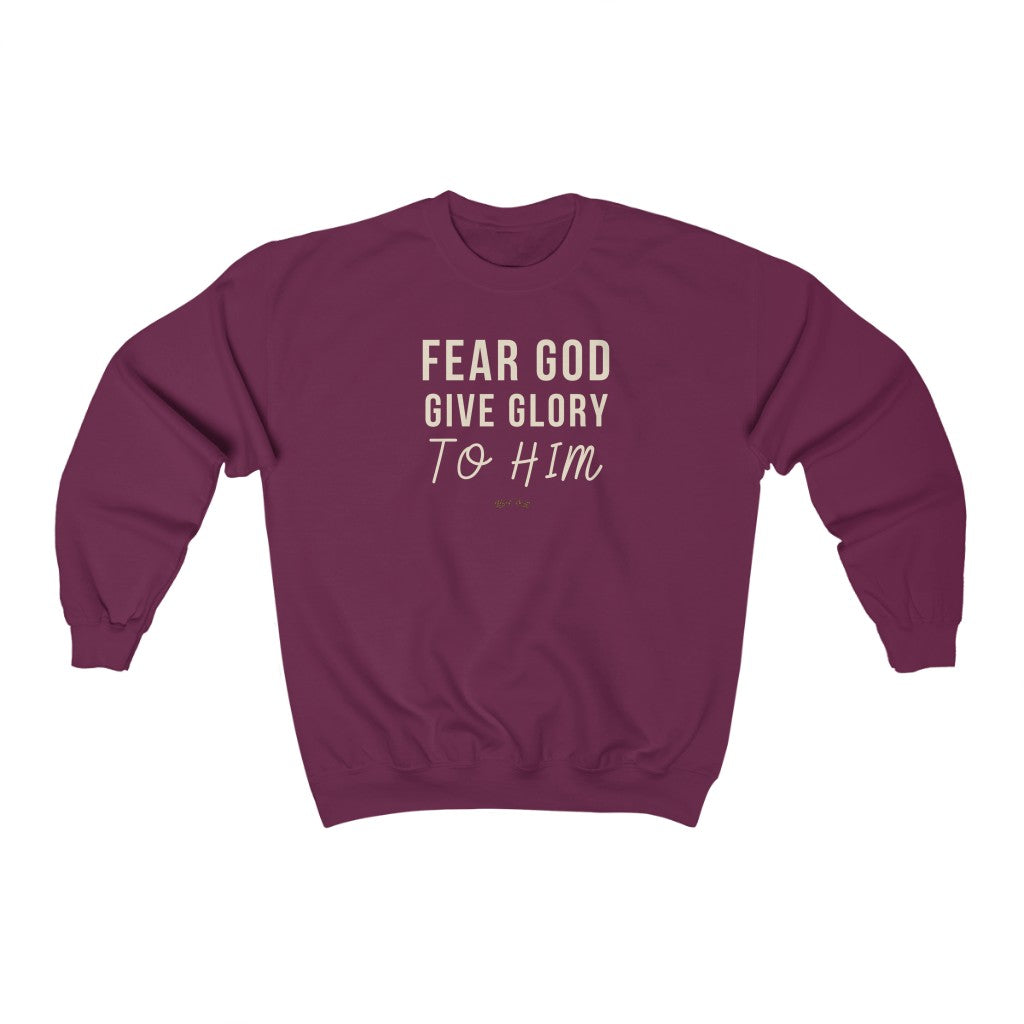 Fear God Give Glory to Him Unisex Heavy Blend™ Crewneck Sweatshirt